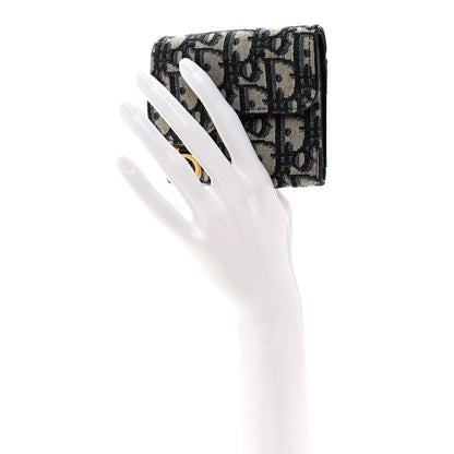 Christian Dior Oblique Saddle Lotus Wallet Blue 2 of 11