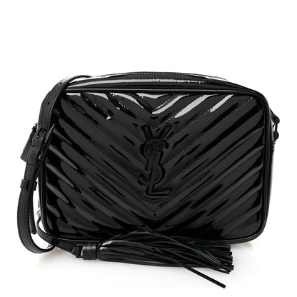 Saint Laurent Patent Calfskin Matelasse Monogram Lou Camera Bag Black 1 of 10