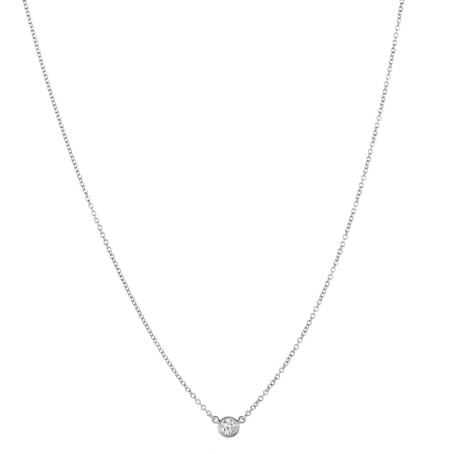 Platinum Diamond .08ct Elsa Peretti Diamonds by the Yard Pendant Necklace