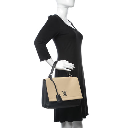 Louis Vuitton Soft Calfskin Lockme II Top Handle Vanille Black 3 of 7