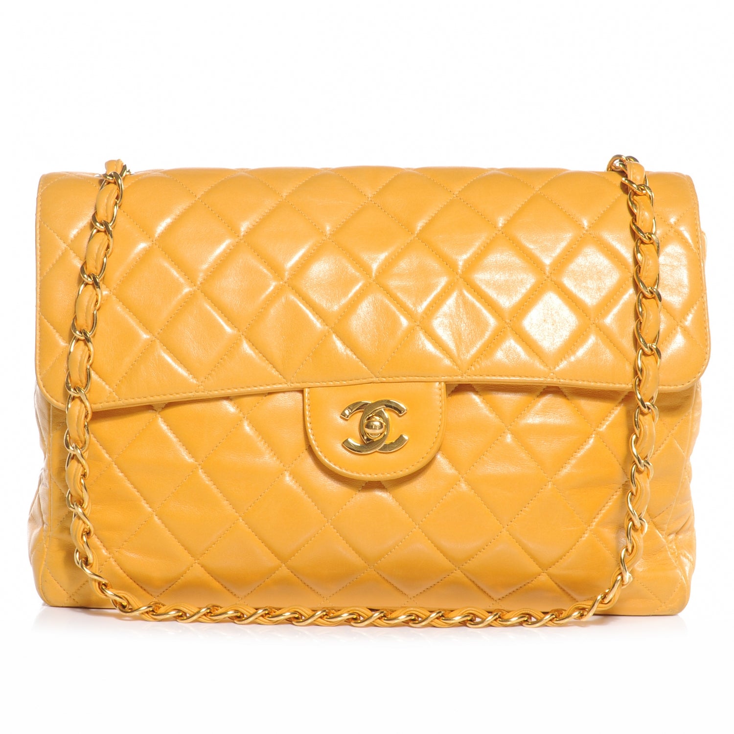 Chanel Lambskin Jumbo Flap Mango 1 of 8