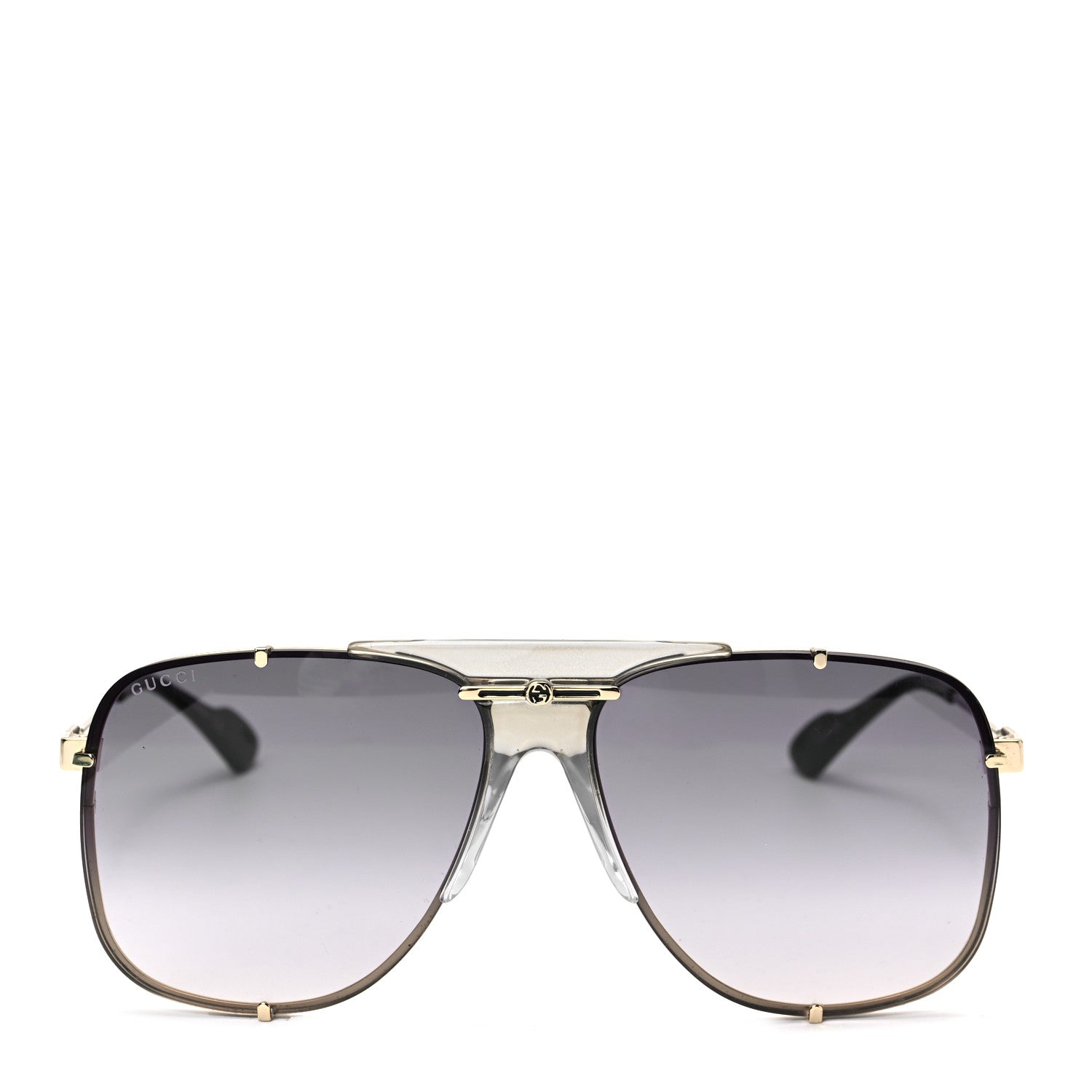Gucci Metal Square Frame Navigator Sunglasses GG1105S Black 2 of 7