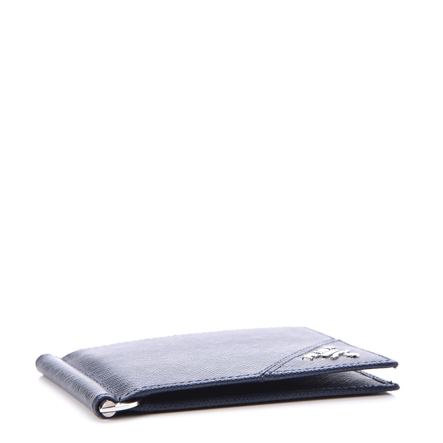 Prada Saffiano Metal Money Clip Bi-Fold Wallet Baltico 4 of 9