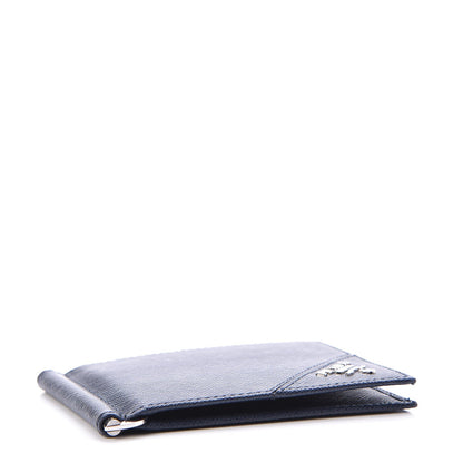 Prada Saffiano Metal Money Clip Bi-Fold Wallet Baltico 4 of 9