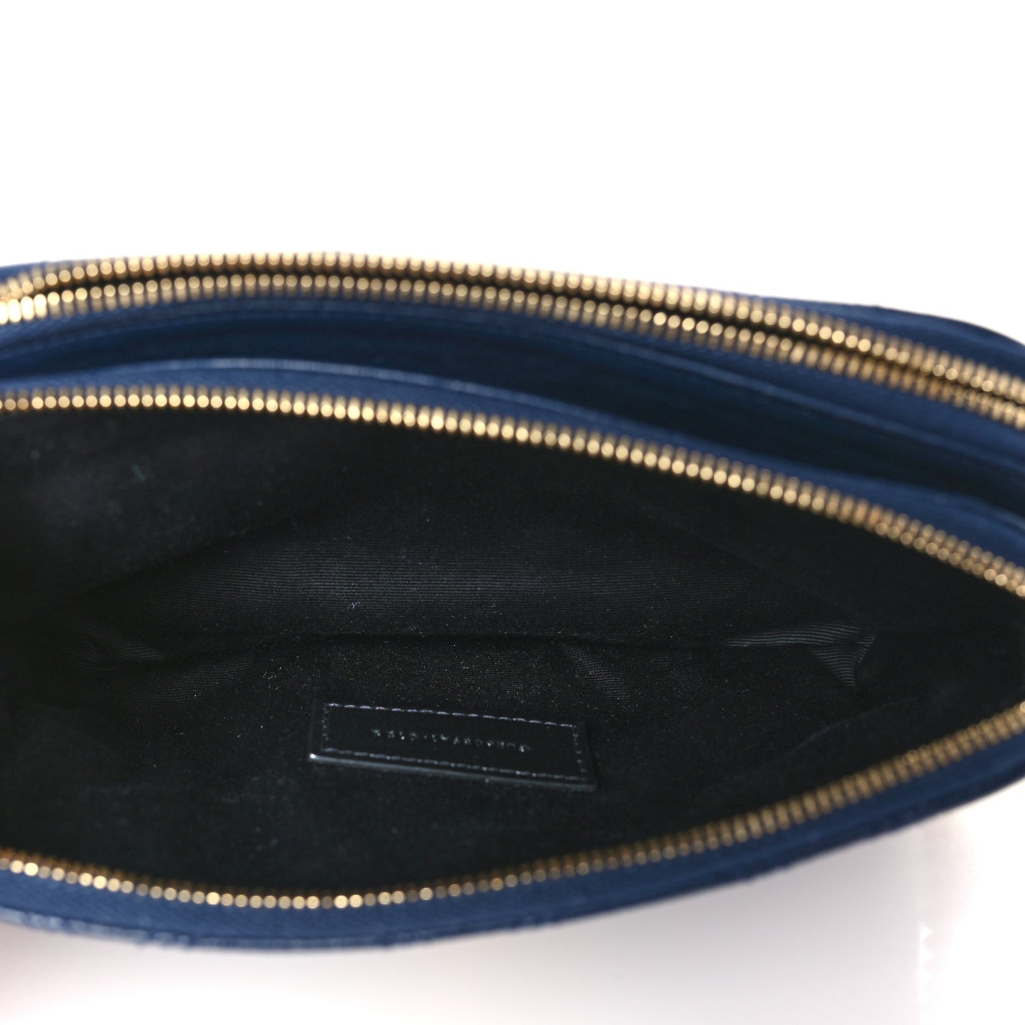 Grained Lambskin Quilted Mini Becky Double Zip Bag Blue Charron