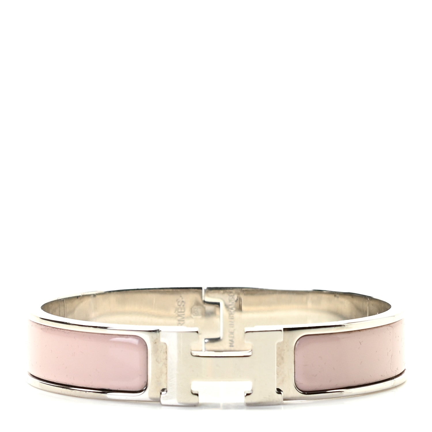 Hermes Enamel Narrow Clic Clac H Bracelet PM Rose Candeur 1 of 4