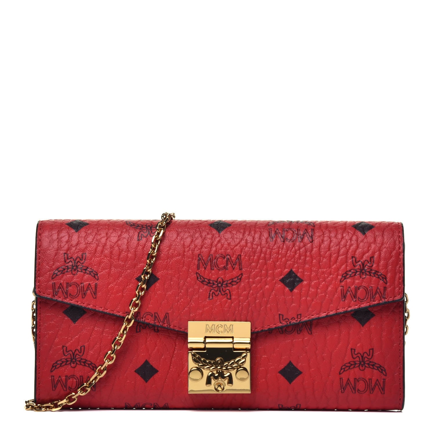 MCM Visetos Patricia Wallet On Chain Ruby Red 1 of 9