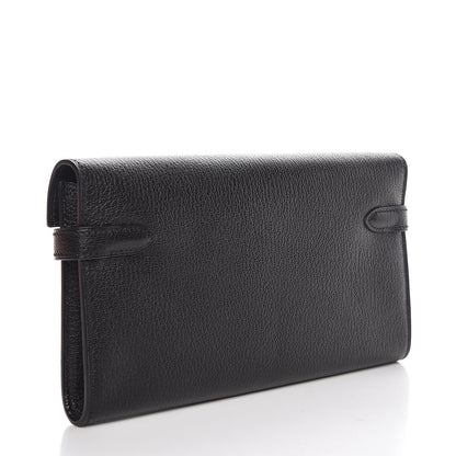 Hermes Chevre Mysore Kelly Longue Wallet Black 3 of 8