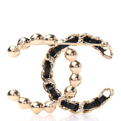 Chanel Lambskin Pearl CC Chain Brooch Black Gold 3 of 4