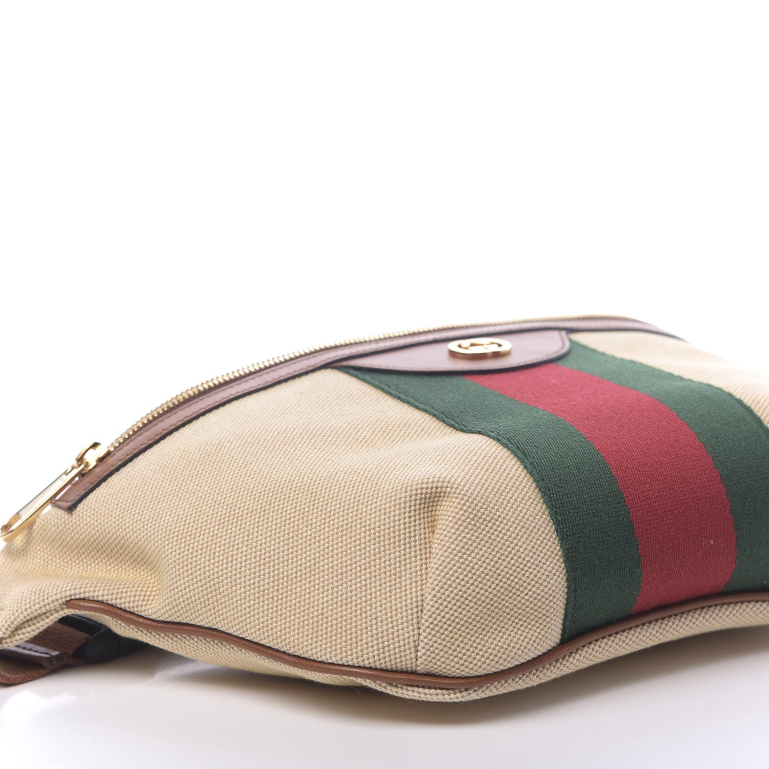 Gucci Vintage Canvas Web Belt Bag Sand Cuir 9 of 10
