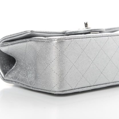 Chanel Metallic Caviar Quilted Mini Top Handle Rectangular Flap Silver 9 of 11