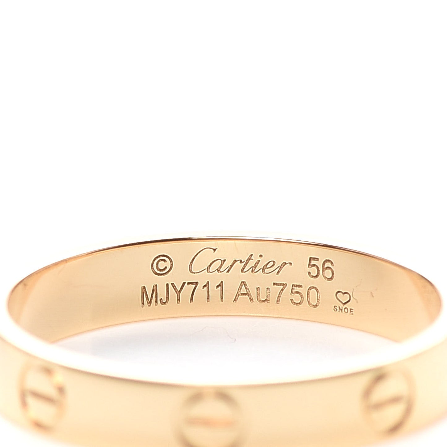 18K Yellow Gold 3.5mm LOVE Wedding Band Ring 56 7.5