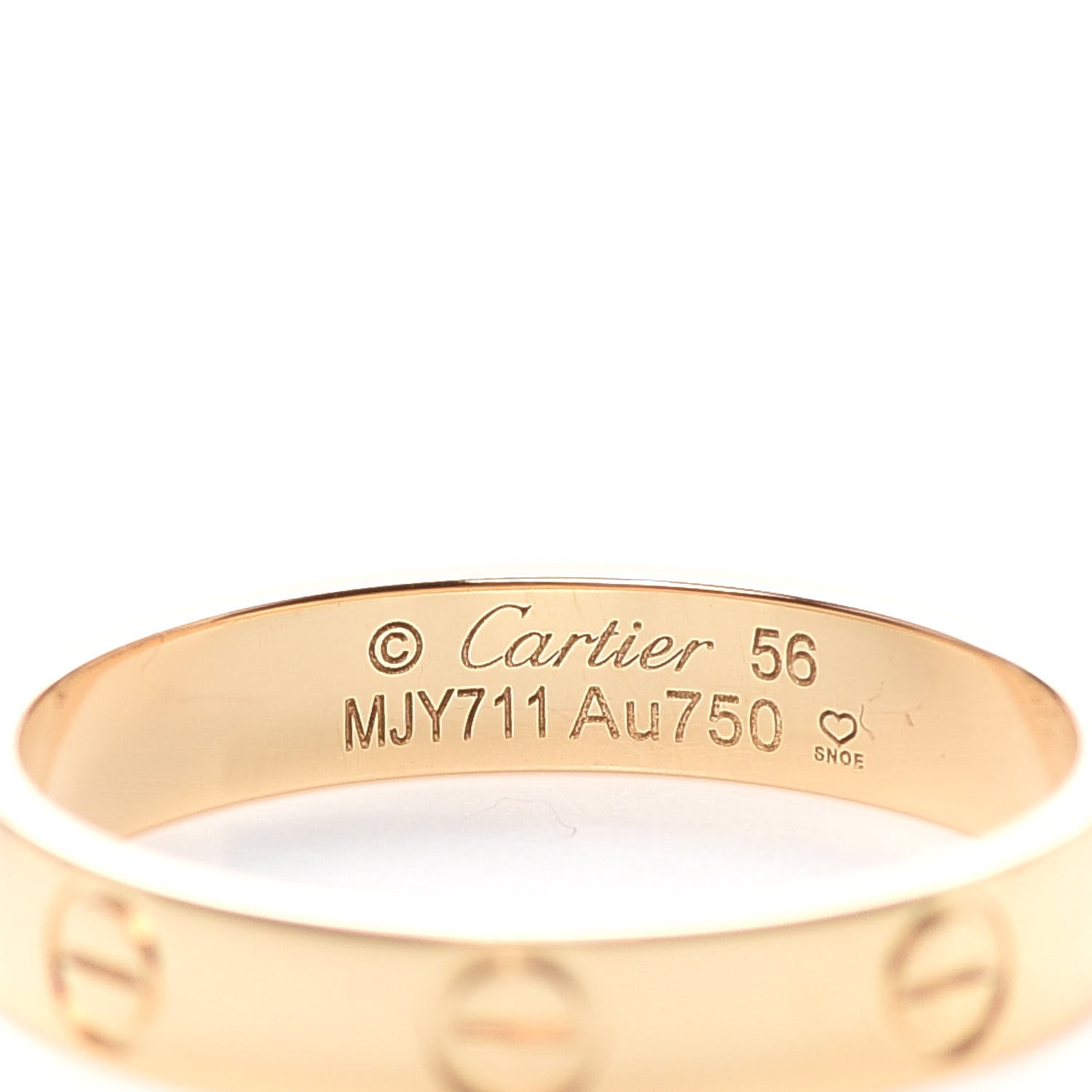 Cartier 18K Yellow Gold 3.5mm LOVE Wedding Band Ring 56 7.5 4 of 6