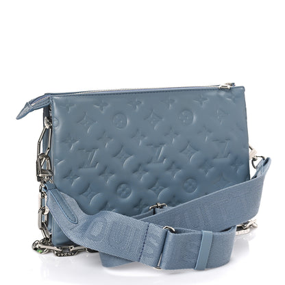 Louis Vuitton Lambskin Embossed Monogram Coussin PM Blue Glacier 3 of 8