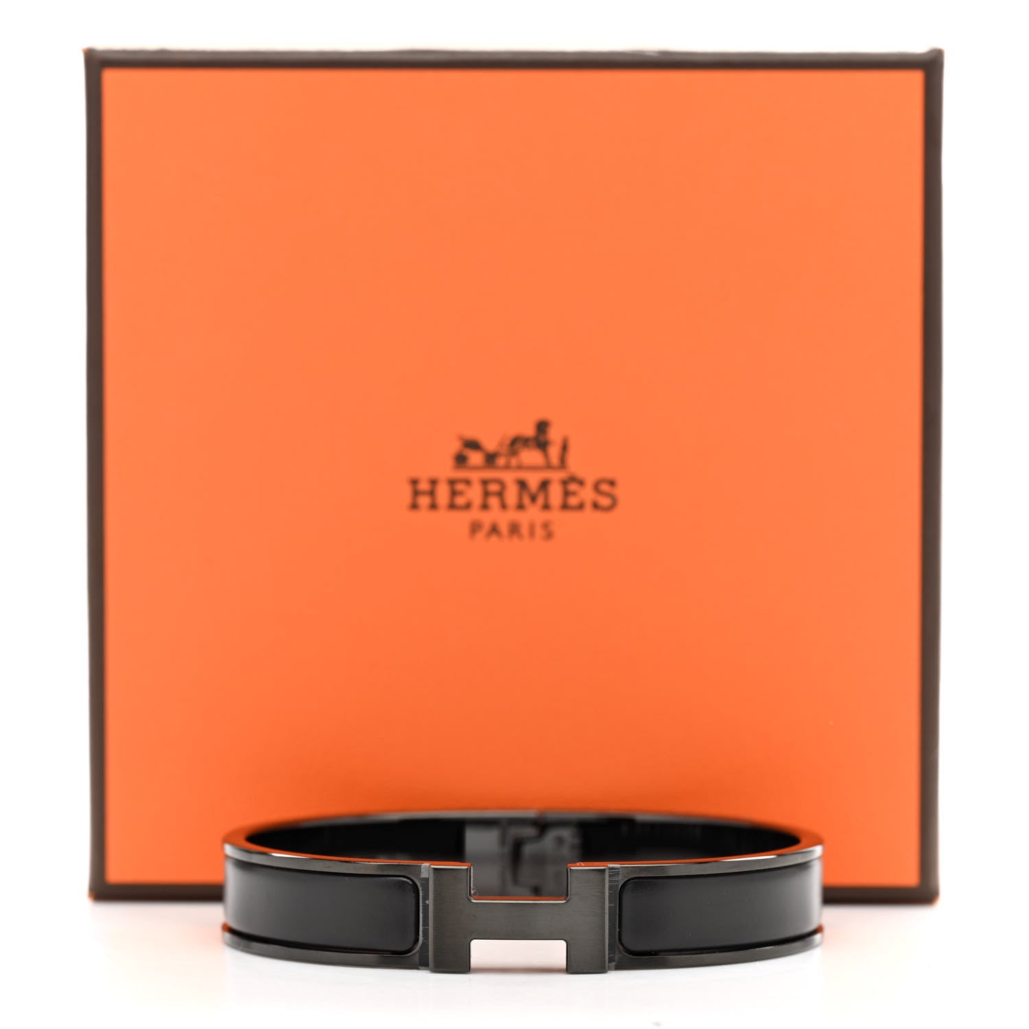 Hermes Matte Enamel Narrow Clic Clac HH Bracelet T5 So Black 5 of 5