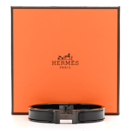 Hermes Matte Enamel Narrow Clic Clac HH Bracelet T5 So Black 5 of 5
