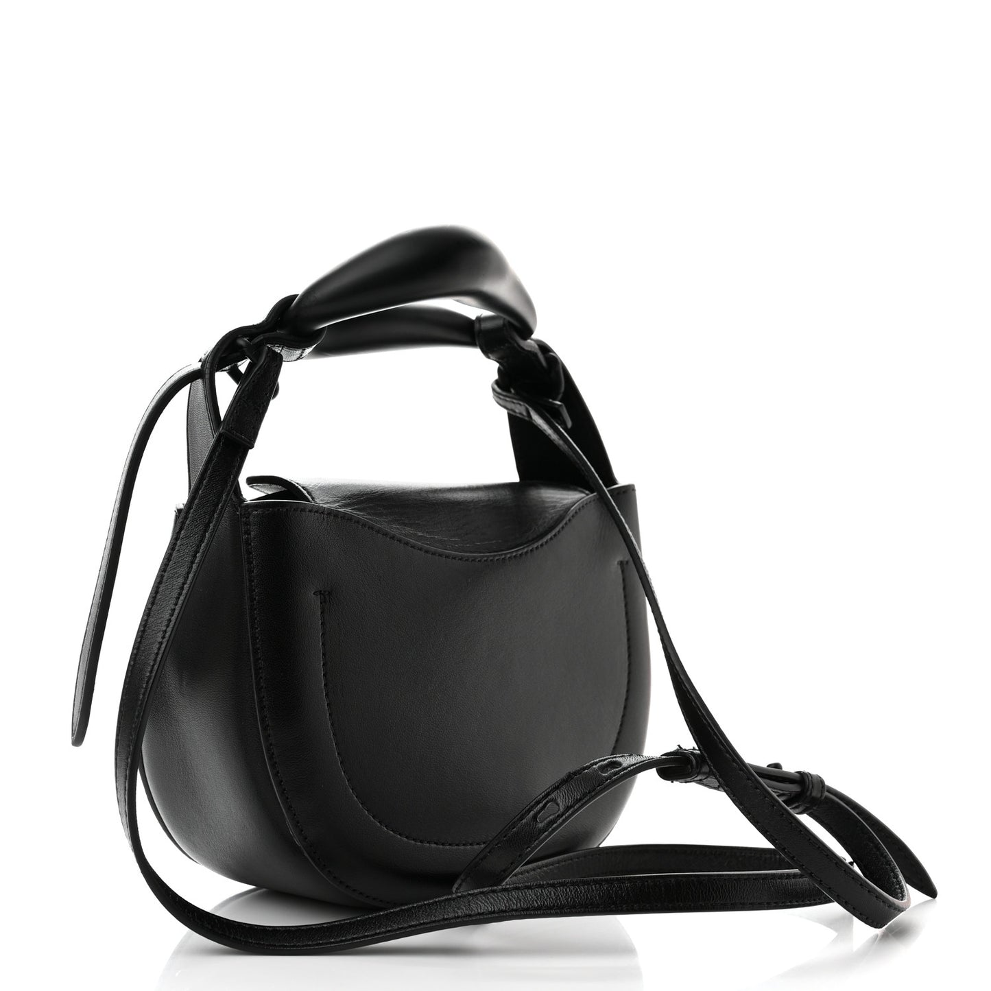 Small Grain Calfskin Kiss Bag Black