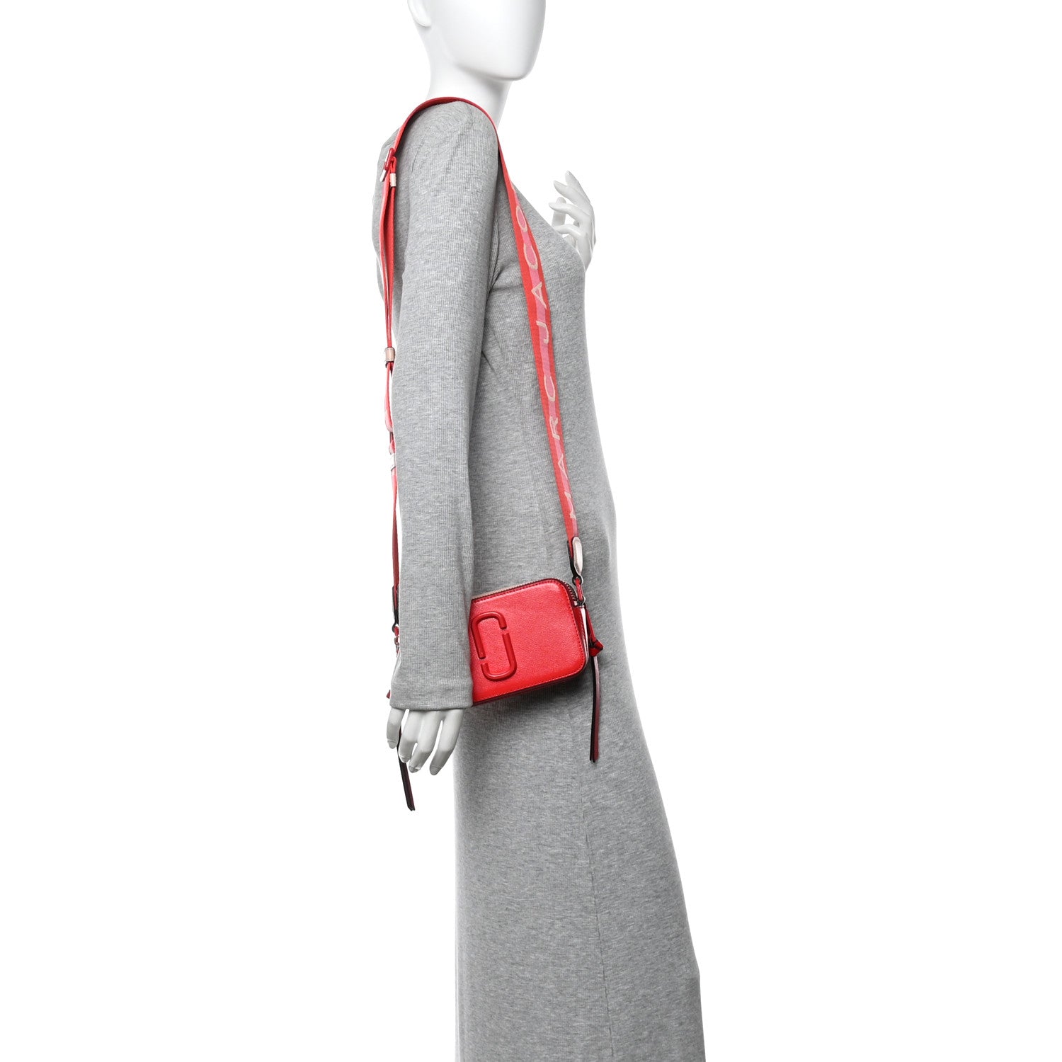 Marc Jacobs Saffiano Small Snapshot Camera Bag Red Beige 2 of 12