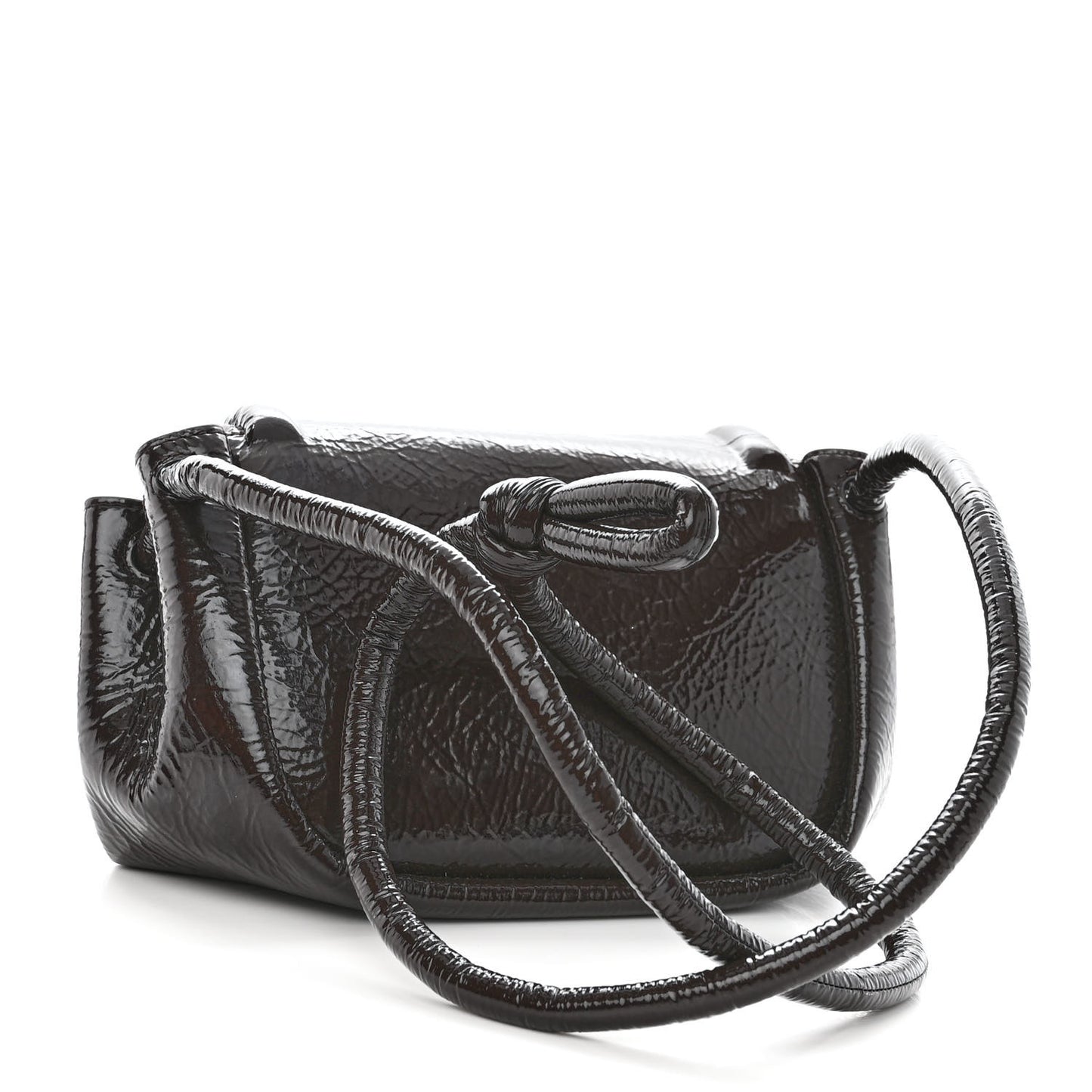 Patent Deerskin Small Beak Triangle Flap Shoulder Bag Fondant