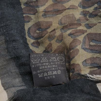Louis Vuitton Cashmere Silk Leopard V Stole Kaki Vanilla 8 of 9