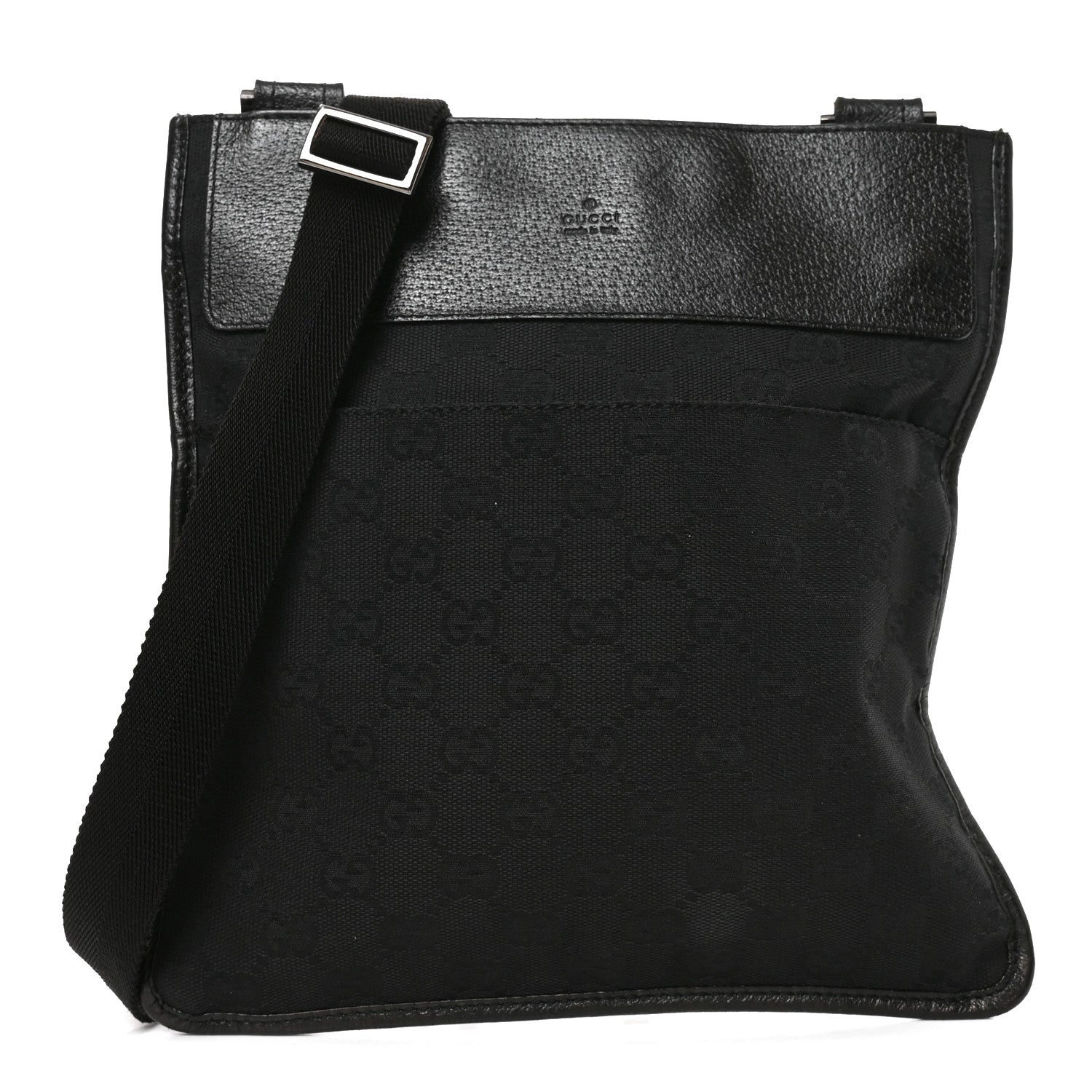 Gucci GG Monogram Messenger Crossbody Bag Black 1 of 9