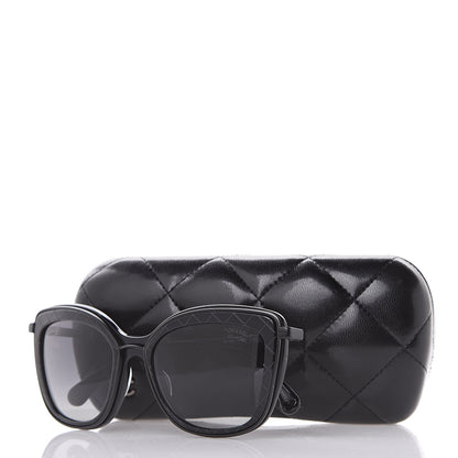 Chanel Acetate Polarized Quilted Metal Butterfly Sunglasses 4238-A Black 9 of 9
