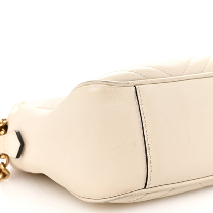 Gucci Calfskin Matelasse Medium GG Marmont Chain Shoulder Bag Mystic White 9 of 12