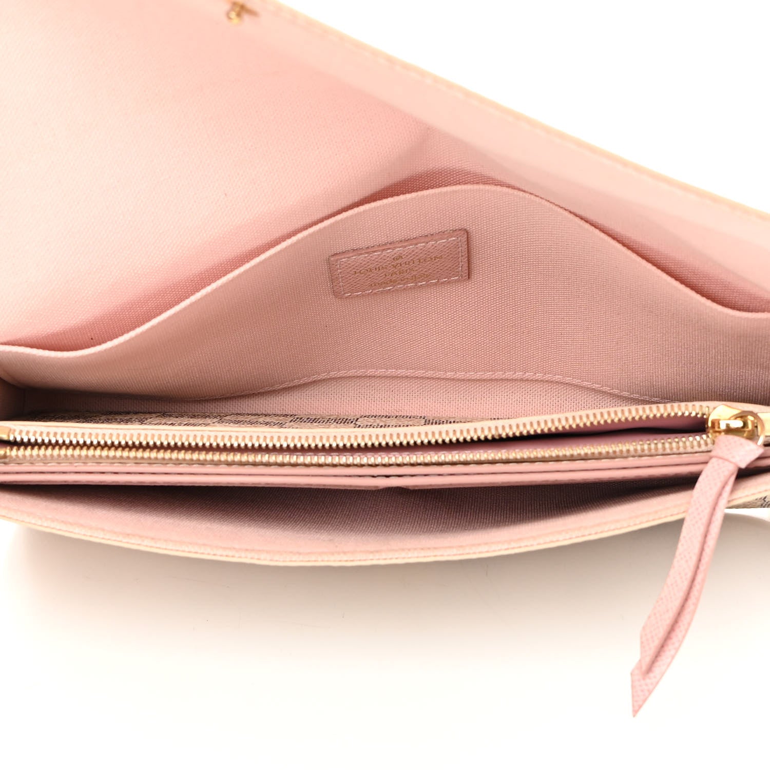 Louis Vuitton Damier Azur Pochette Felicie Chain Wallet Rose Ballerine 6 of 18