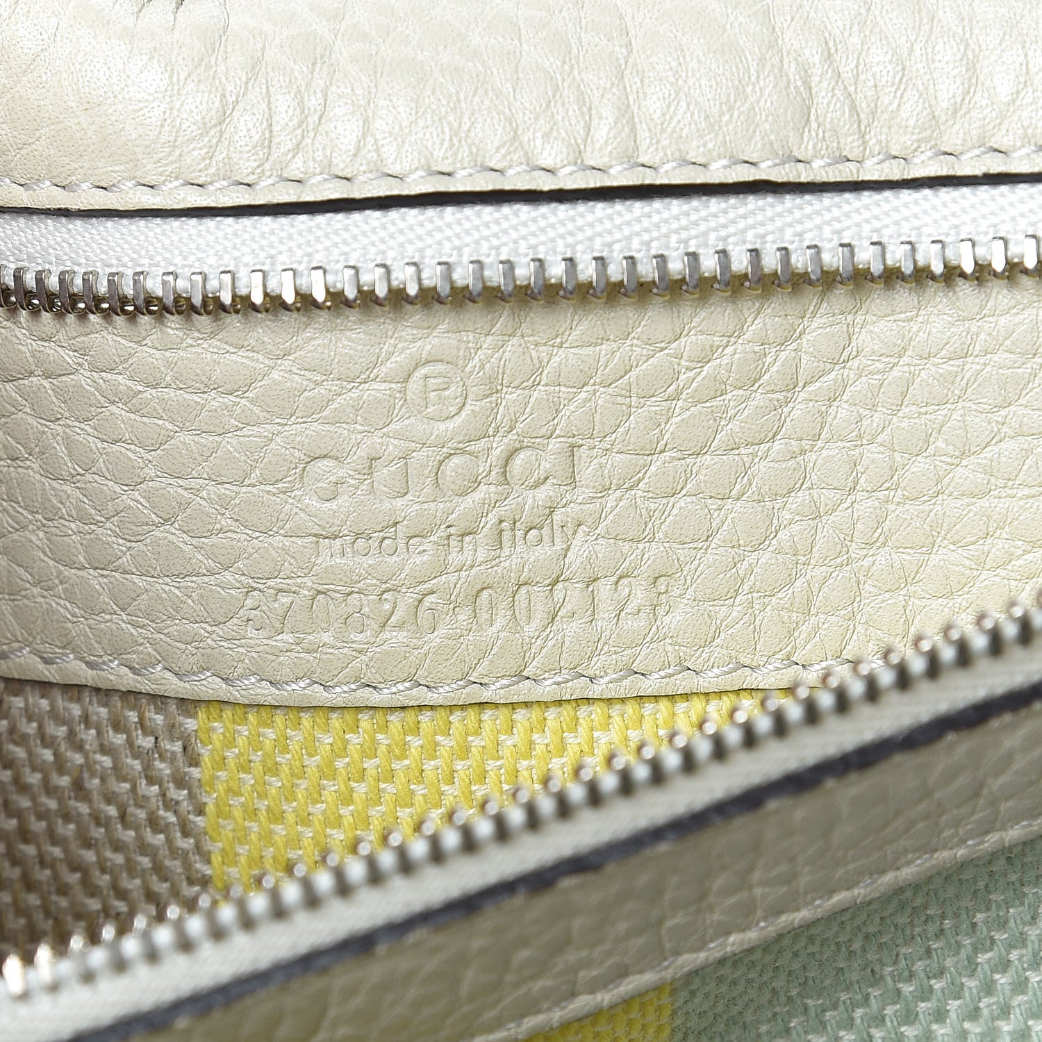 Gucci Pebbled Calfskin Medium Bamboo Daily Flap Shoulder Bag Mystic White 6 of 10