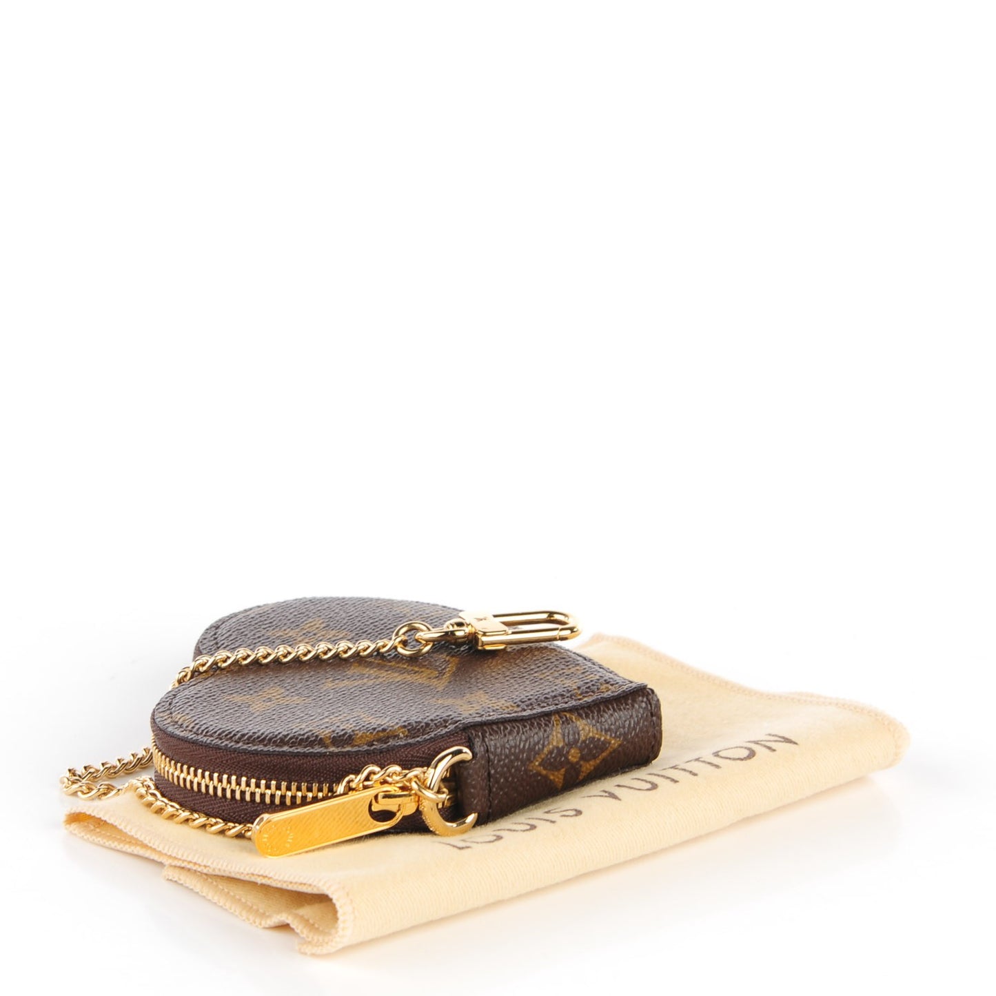 Monogram Leopard Coeur Heart Coin Purse Blanc Corail