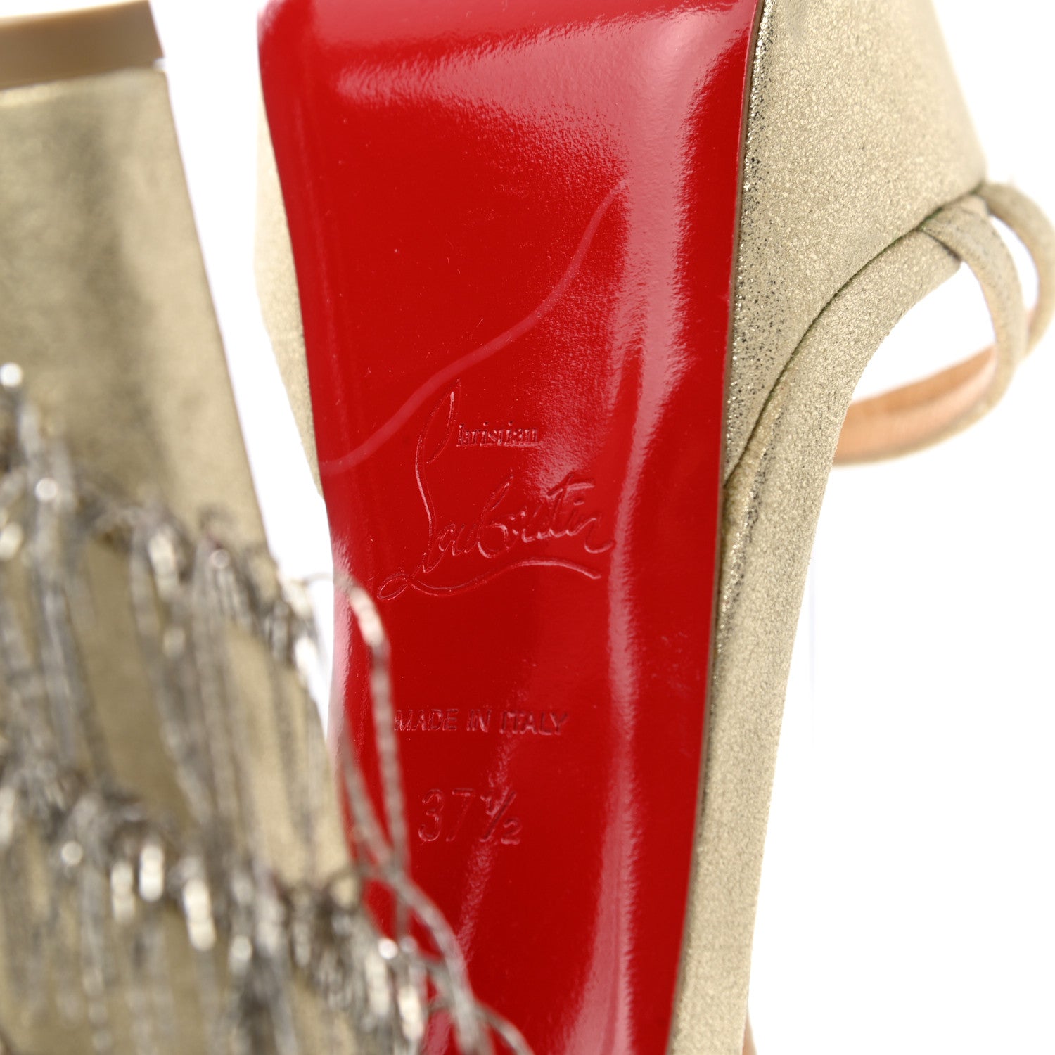 Christian Louboutin Metallic Calfskin Suede Blake 140 Pumps 37.5 Platine 6 of 13