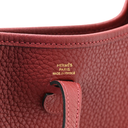 Hermes Taurillon Clemence Evelyne TPM Rouge H 6 of 11