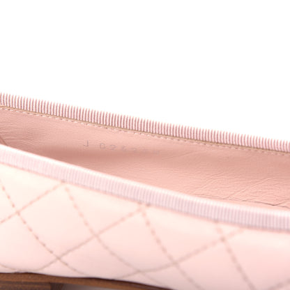 Chanel Lambskin Quilted Cap Toe Ballerina Flats 38.5 Light Pink 10 of 10