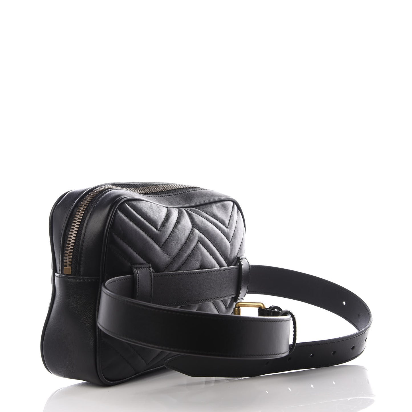 Calfskin Matelasse Mens GG Marmont Belt Bag 90 36 Black