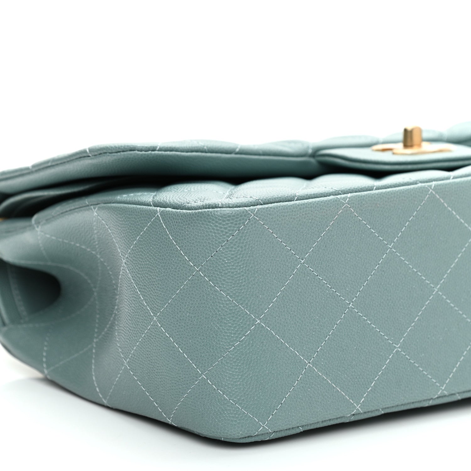 Chanel Iridescent Caviar Quilted Jumbo Double Flap Light Blue 8 of 11