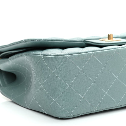 Chanel Iridescent Caviar Quilted Jumbo Double Flap Light Blue 8 of 11