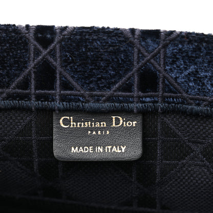 Christian Dior Velvet Cannage Medium Book Tote Navy Blue 6 of 12