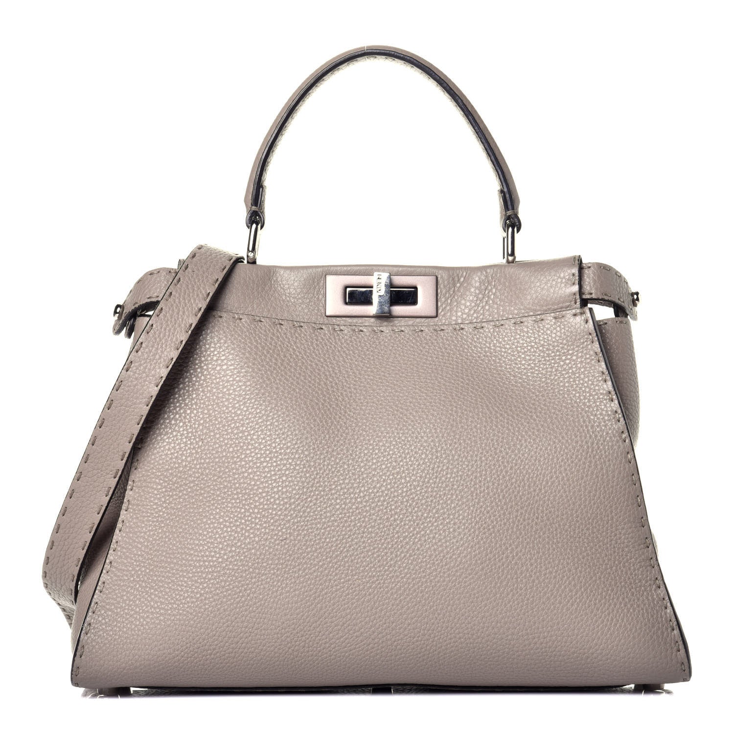 Fendi Cuoio Romano Selleria Medium Peekaboo Iconic Satchel Corda 1 of 9
