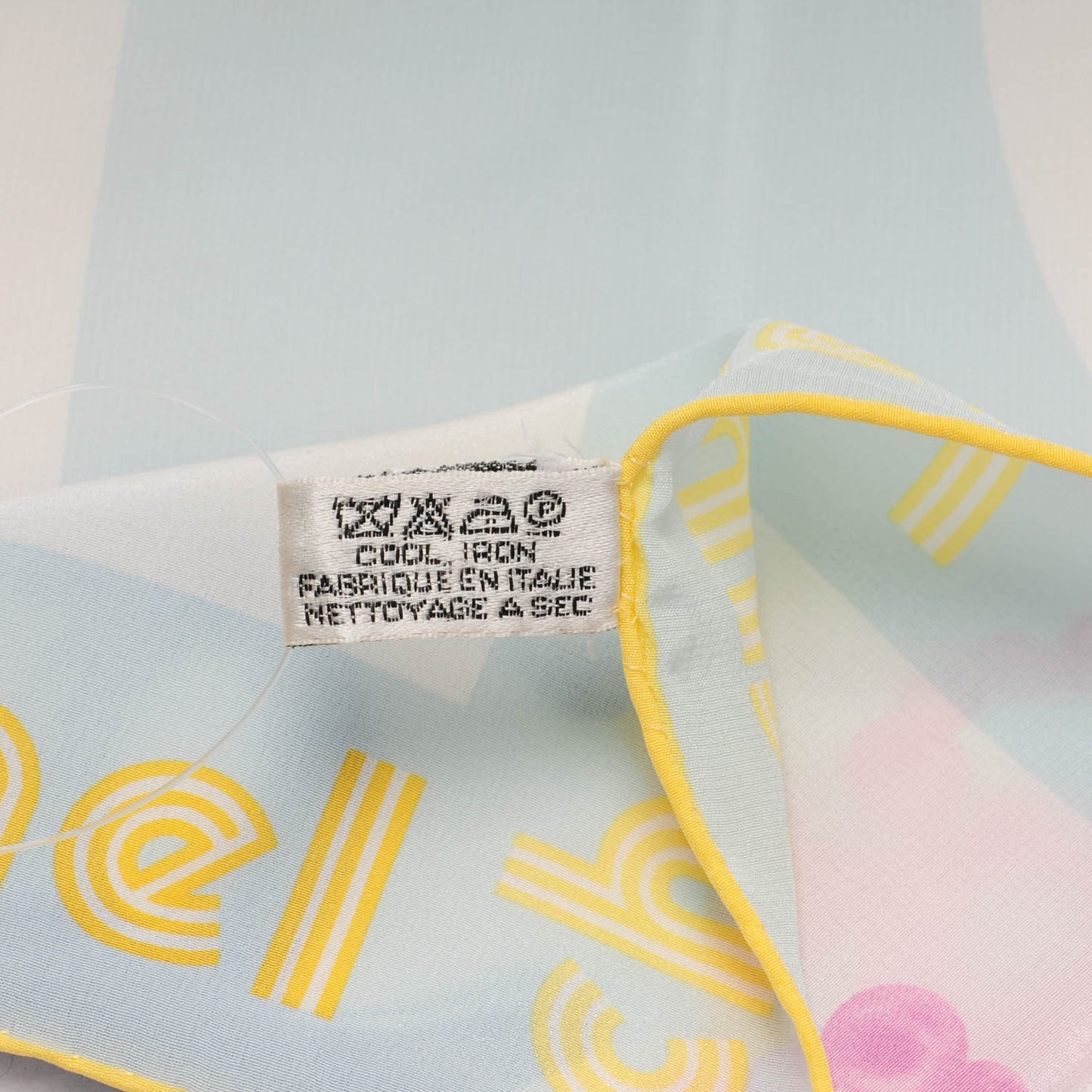 Silk CC Pearl Clover Scarf Yellow Blue Pink