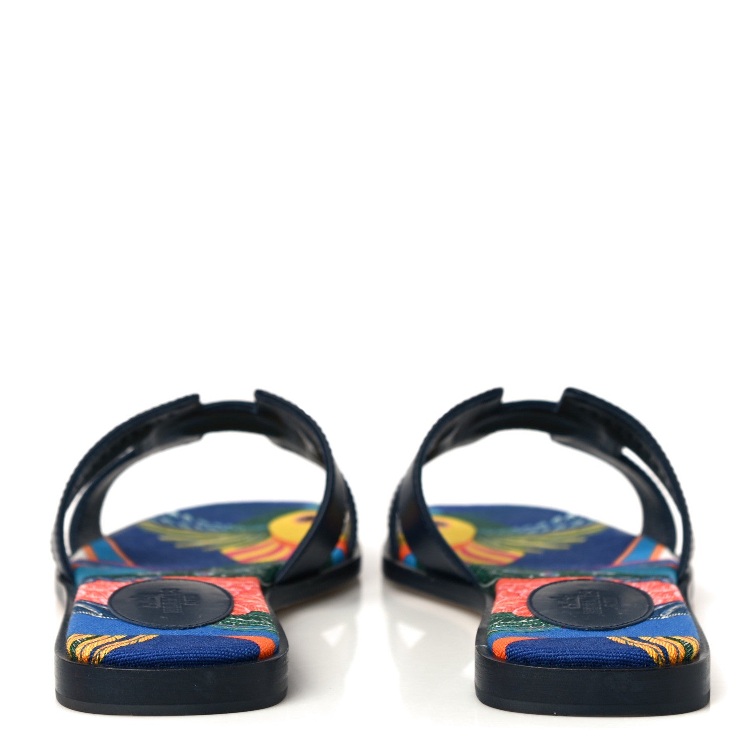 Hermes Calfskin Toucans de Paradis Oran Sandals 35.5 Bleu Indigo 5 of 12