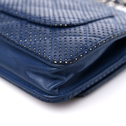 Chanel Perforated Lambskin Quilted Wallet On Chain WOC Blue 12 of 17