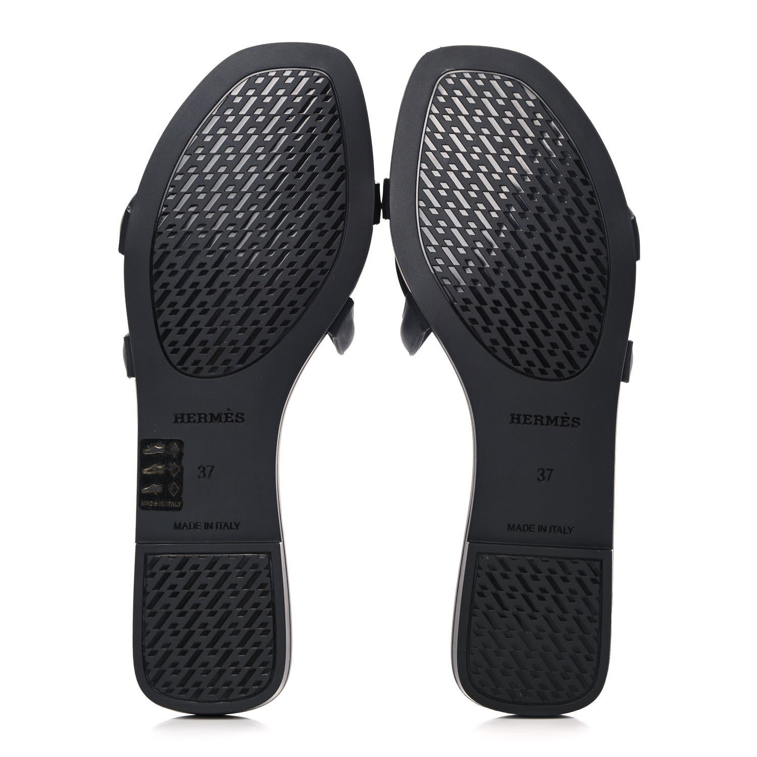 Hermes Rubber Aloha Sandals 37 Black 5 of 11