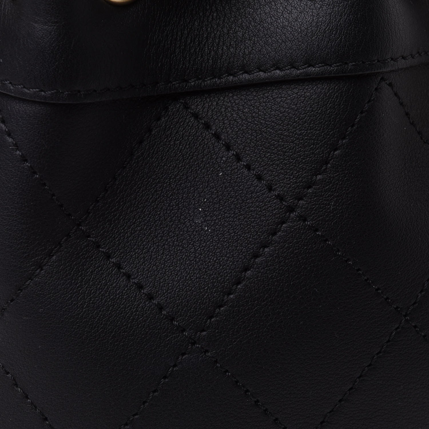 Chanel Calfskin Mini Drawstring CC Bag Black 12 of 12