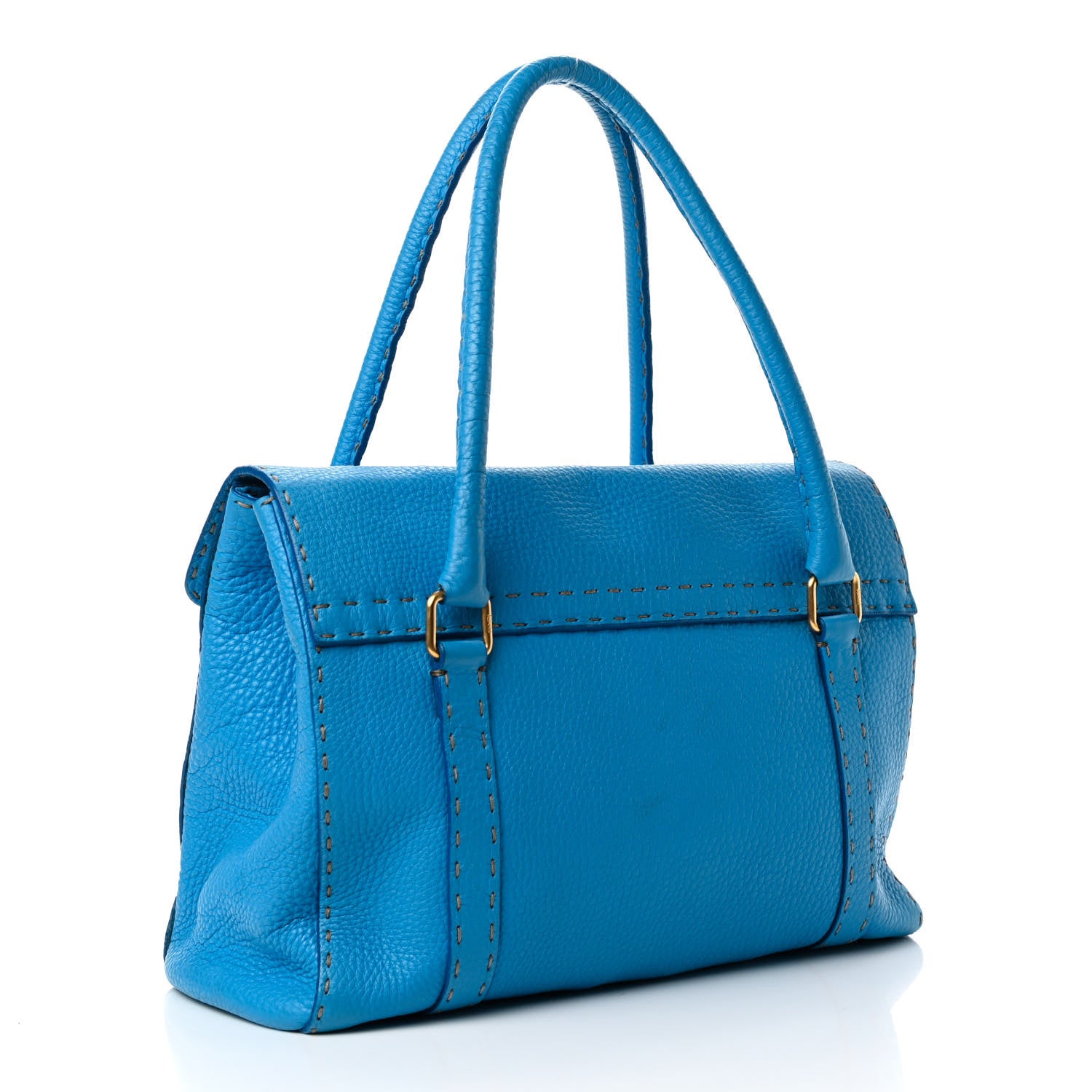 Fendi Cuoio Romano Selleria Medium Linda Satchel True Blue Corda 2 of 5