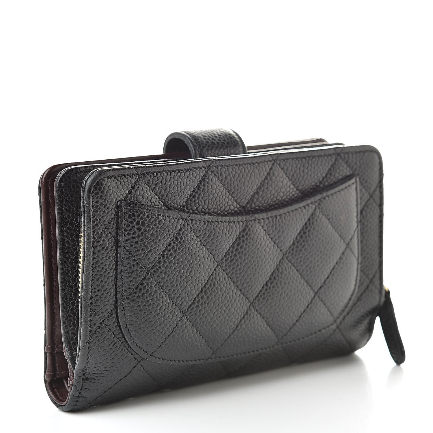 Chanel Caviar Quilted Zipped Pocket Wallet Black 3 of 12