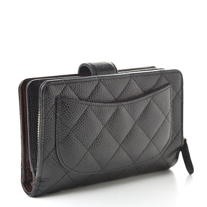 Chanel Caviar Quilted Zipped Pocket Wallet Black 3 of 12