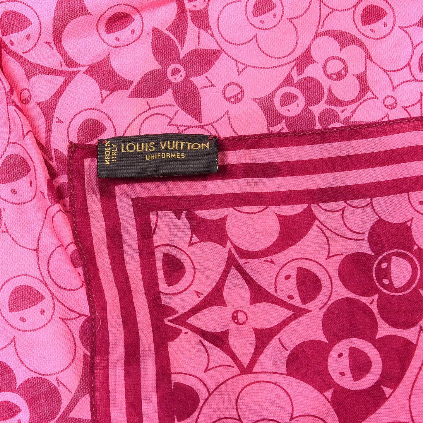 Cotton Takashi Murakami Cosmic Blossom Square Scarf Pink
