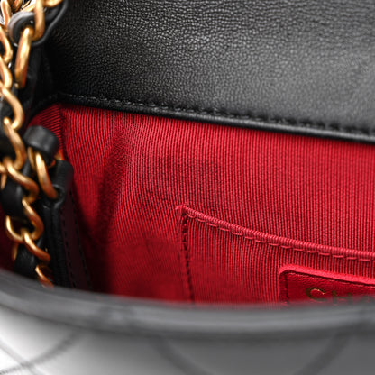 Chanel Lambskin Quilted Small Circular Handle Bag Black 8 of 14