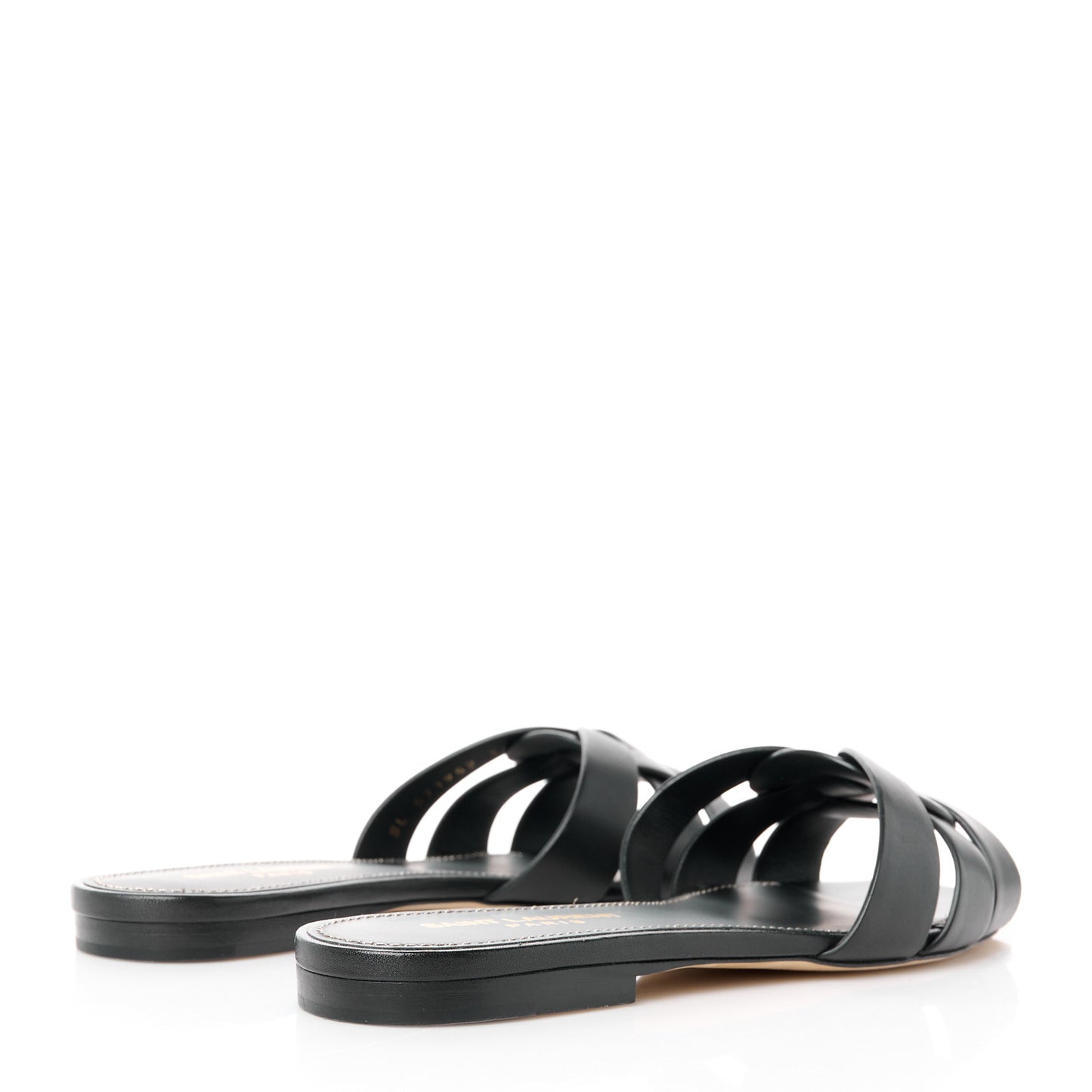 Calfskin Tribute 05 Slide Sandals 36 Black
