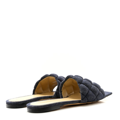 Bottega Veneta Denim Matelasse Padded Flat Sandals 35 Indigo 4 of 9